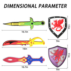 YAYYAY foam weapons set pack, five-piece kit for knights and dragons