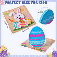 YBSOP Easter wooden puzzle bunny design stimulates curiosity and problem-solving through play.