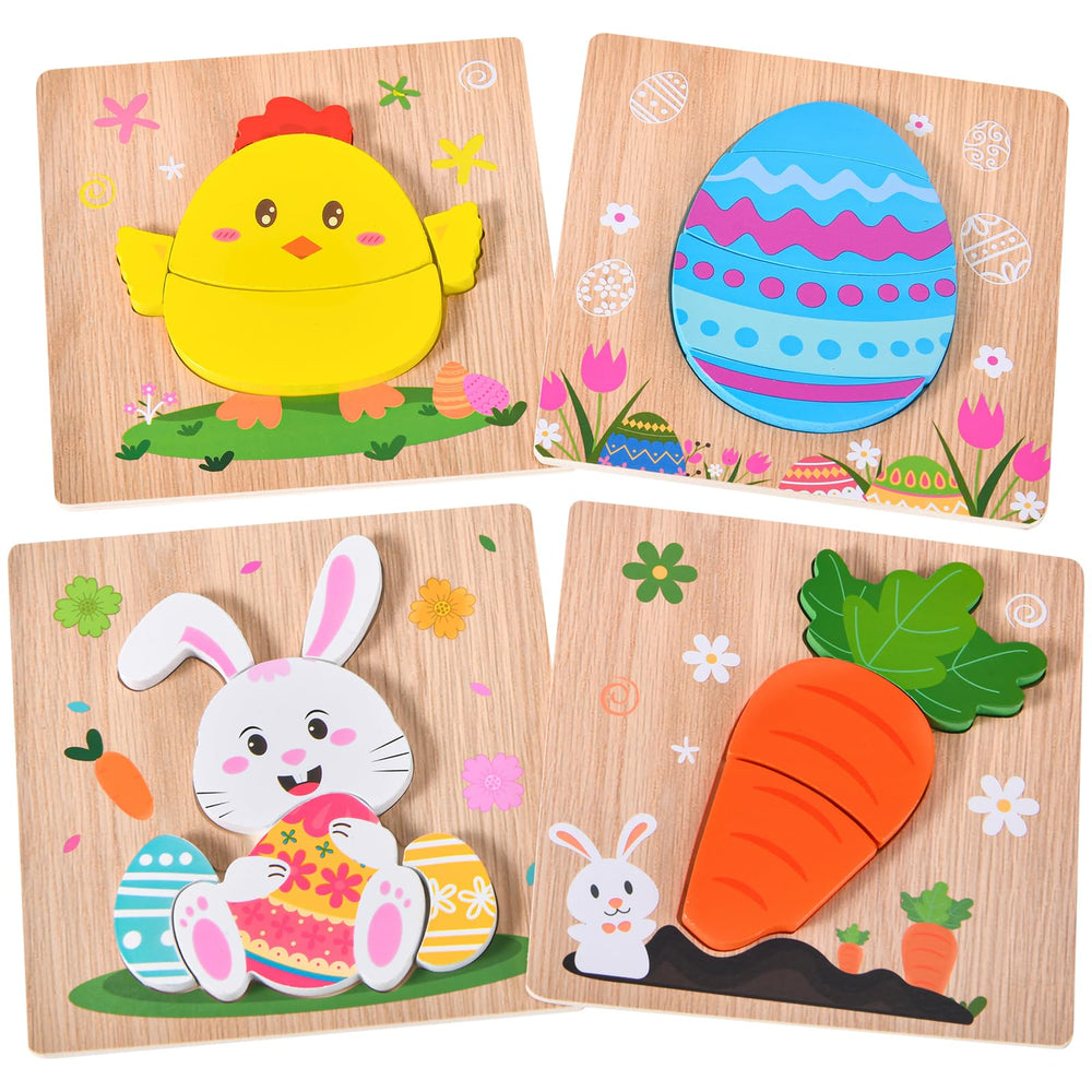 YBSOP Easter wooden puzzle egg design promotes focus and fine motor skills.