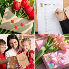 YCDMLJC tulip stickers enhance scrapbooks, diaries, and bookmarks.