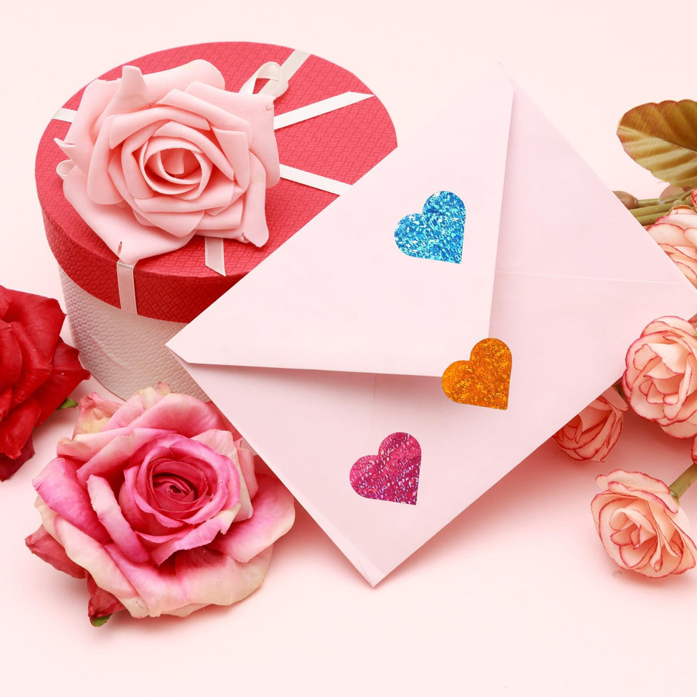 Ycfish valentines day decor stickers with stripes and dots