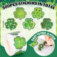 Ycfish shamrock 1-inch sticker for easy crafts and labeling