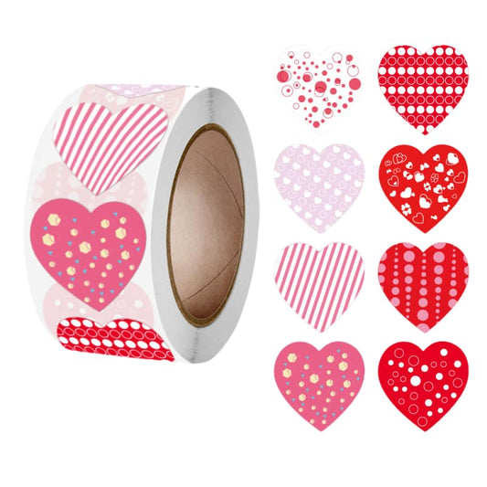 Ycfish heart roll stickers with romantic designs for gift wrap