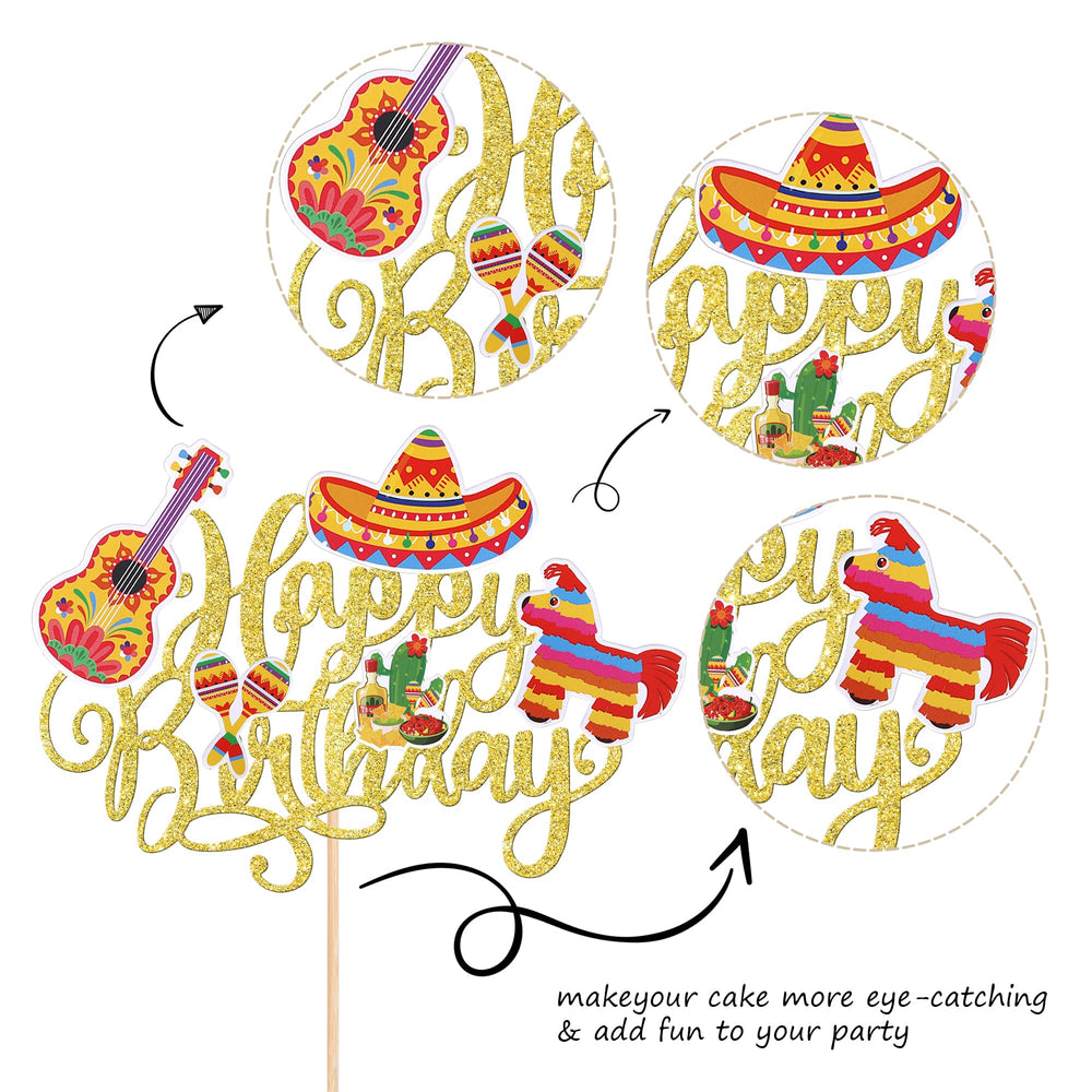 YCTHUNFISH donkey fiesta topper in gold brings playful theme