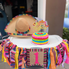 YCTHUNFISH multi-design fiesta topper in gold fits various cakes