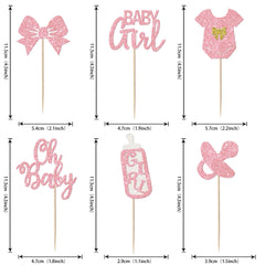 YCTHUNFISH Pink baby shower toppers decorate cupcakes, cookies, and desserts with charming accent.