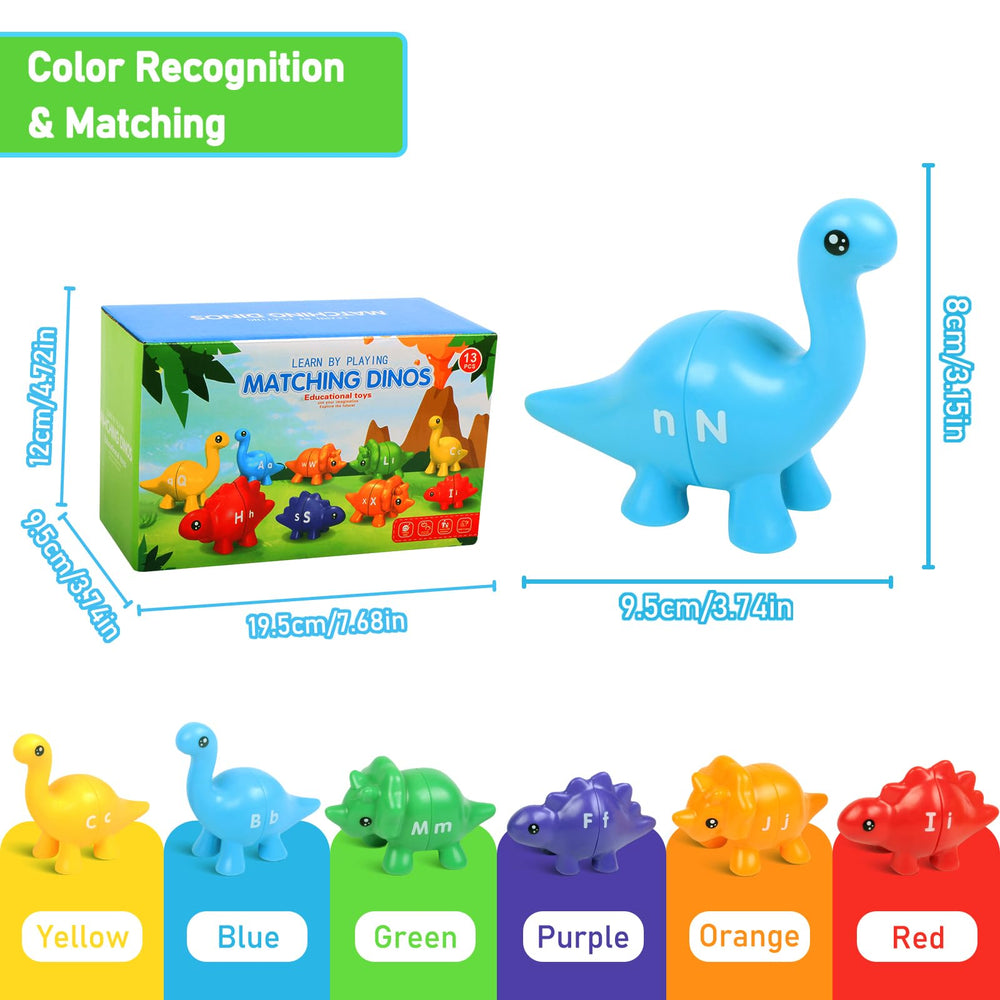 Yeahbof dinosaurs in bright colors attract toddlers during play.