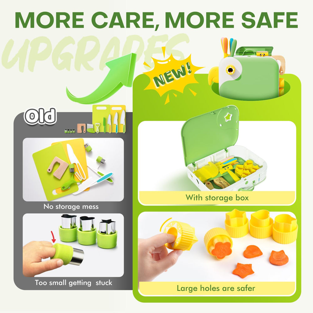 Yeeammk plastic cutting boards provide safe prep surfaces for little chefs