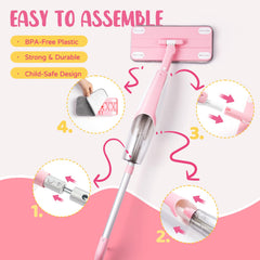 Yeeammk toy mop with realistic spray action for imagination