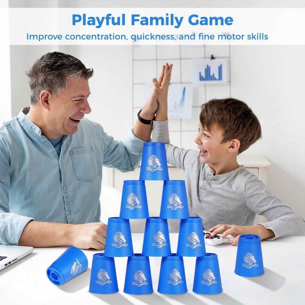 yeesport cups with inner ribs for smoother stacking and fast play