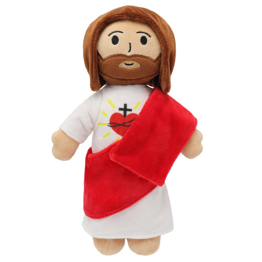 Yelakey 13-inch Jesus plush toy, soft hug-friendly design for bedtime comfort.