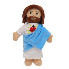 Yelakey 13-inch Jesus plush front view for cuddling and comfort.