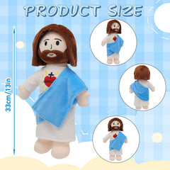 Yelakey Jesus plush, PP cotton filling supports standing or sitting pose.