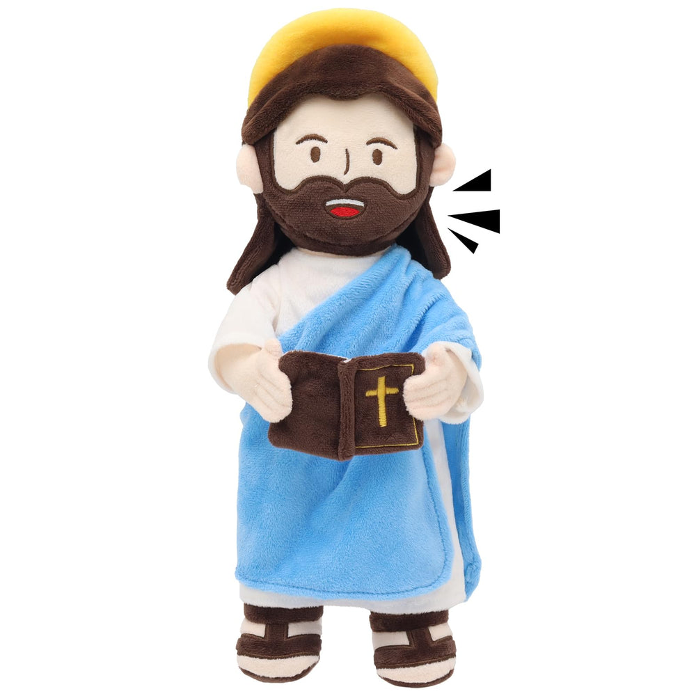 Yelakey Jesus plush with halo ready for bedtime prayers and comforting stories