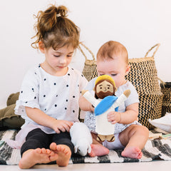 Yelakey Jesus plush offers two natural skin tones for inclusive decor
