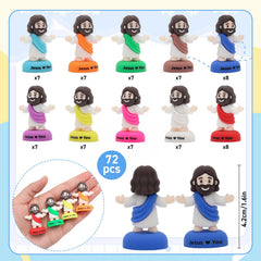Yelakey mini Jesus figurines crafted from durable rubber for long-lasting, safe play.