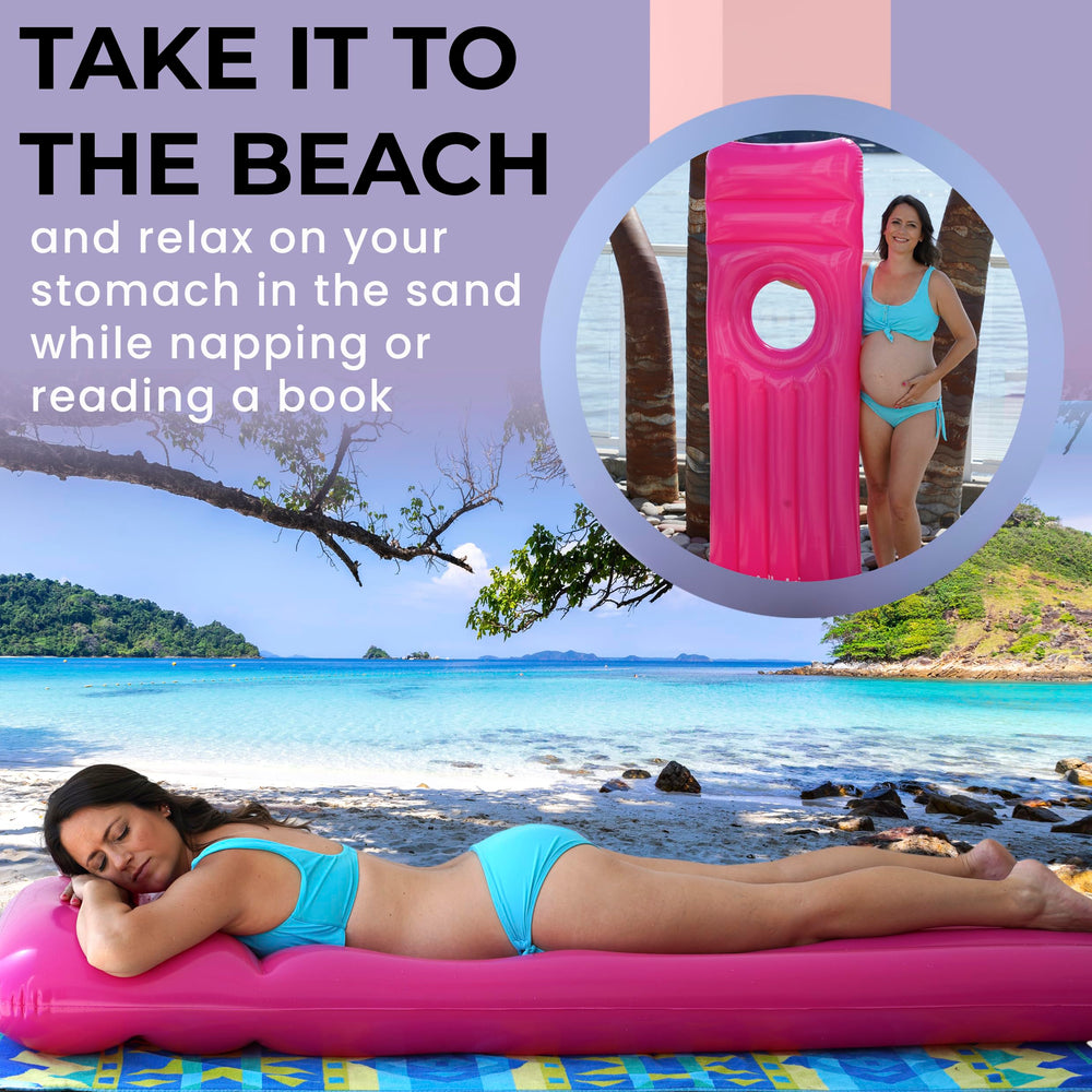 YelloIris inflatable pregnancy pillow doubles as lounge or sleep aid