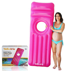 YelloIris pregnancy pool float with belly hole for belly-down lounging