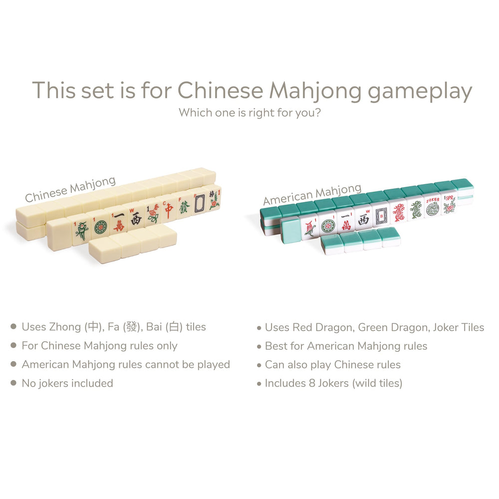Travel-ready pack fits compactly for on-the-go mahjong sessions.
