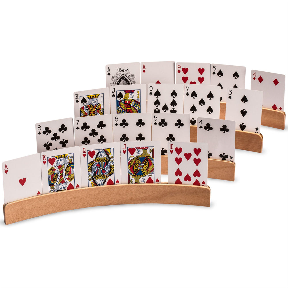 Yellow Mountain Imports Panorama card holder set of four keeps hands concealed during play