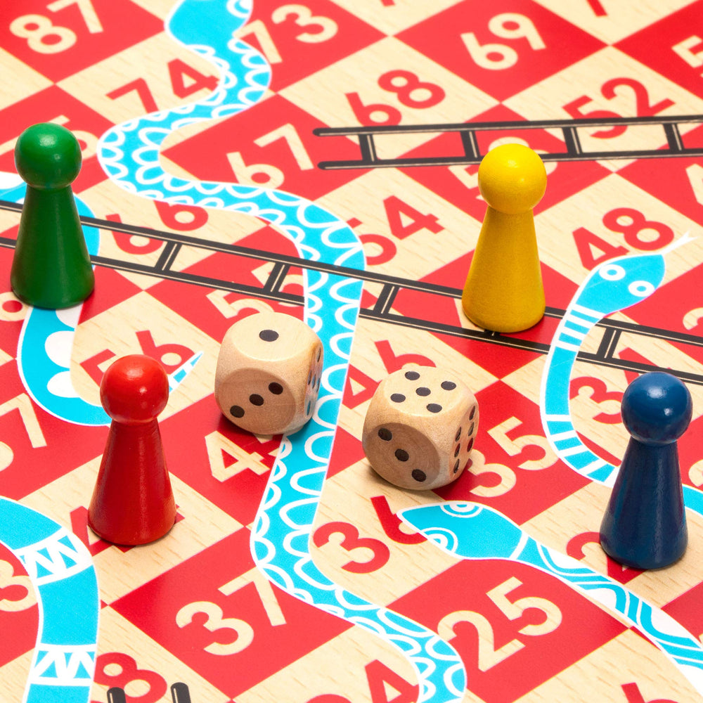 Yellow Mountain Imports reversible board showing dual gameplay on one surface.