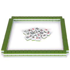 Yellow Mountain Imports Rouge Heritage green-grain tiles showing scratch-resistant surface for repeated games