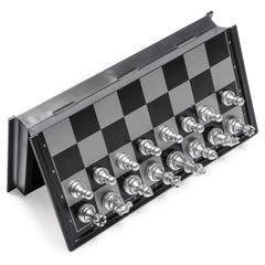 Yellow Mountain Imports travel magnetic chess set queen piece balanced setup.