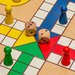 Yellow Mountain Imports wooden game pieces ready for a lively family match.