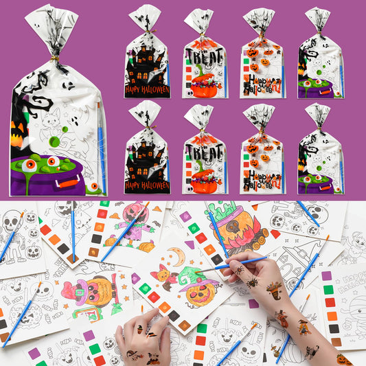 Yeolepor Halloween watercolor books with vivid designs for kids' party favors