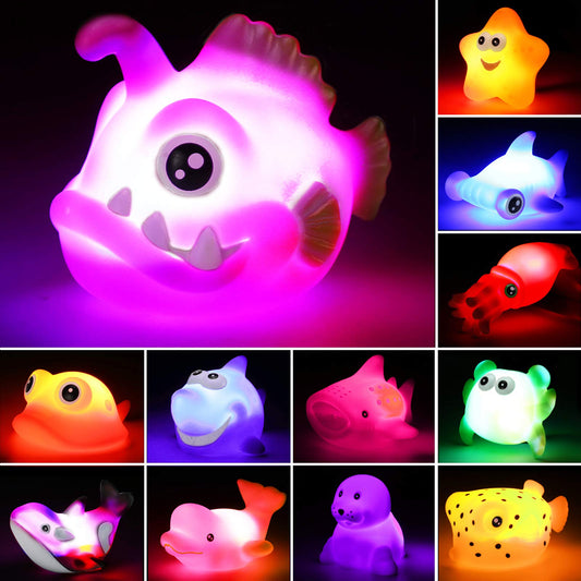 Yeonha Toys 12-piece light-up ocean animals brighten bath time with colorful glow