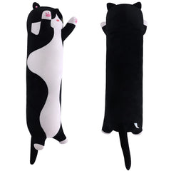 Yeqivo black cat plush pillow side view ideal for naps