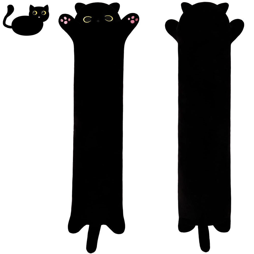 Yeqivo Black Cat Soft Pillow overview showing a cozy, cuddly cat companion