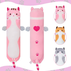 Yeqivo pink cat plush fabric close-up skin-friendly material.