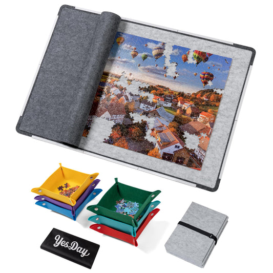 Yesday 1500-piece puzzle board folds compactly for easy storage.