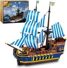 YESHIN Pirates Ship model front view, a bold display piece for shelves and desks.