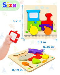Yetonamr wooden toddler puzzle makes a thoughtful gift for screen-free learning moments.