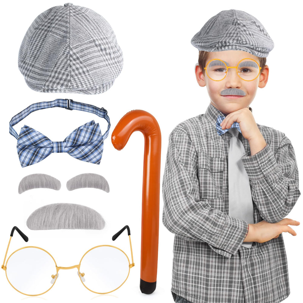 Yewong Kids Old Man Costume hat offers vintage charm for playful cosplay.