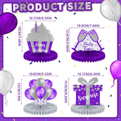 Yexiya purple and silver gift-box design centerpiece brightens festive tables