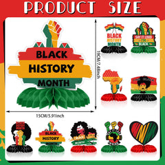 Yexiya black history month honeycomb centerpiece double-sided display adds depth to table