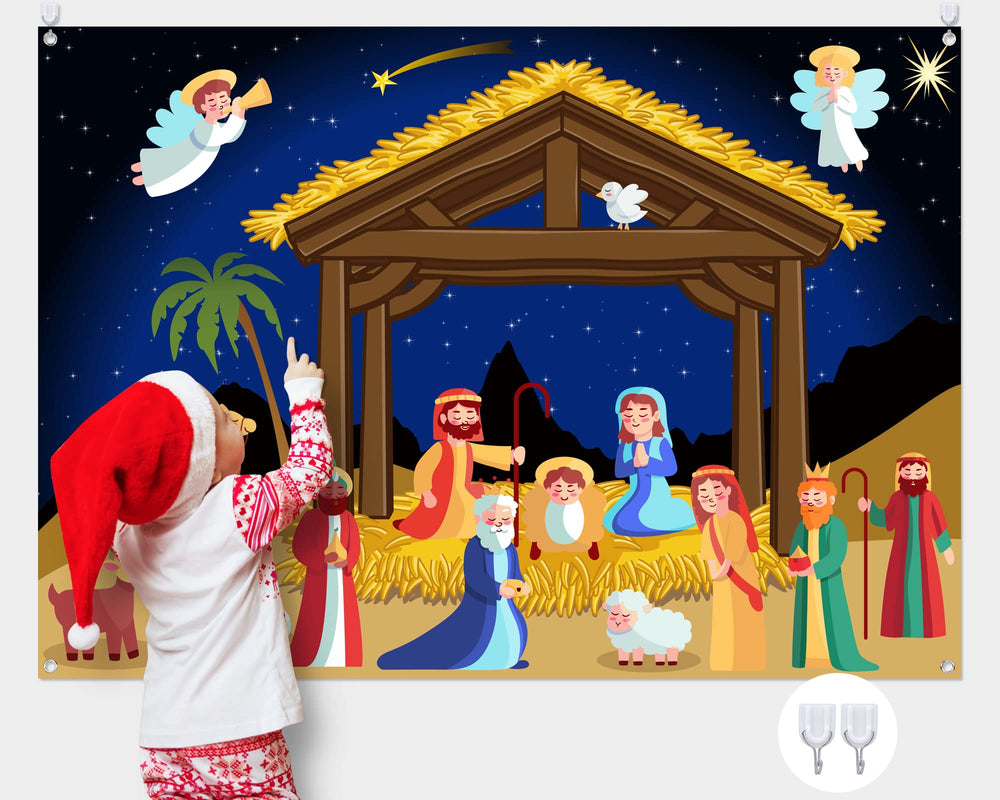 Yexiya nativity story board 105x75cm for imaginative storytelling and DIY decor