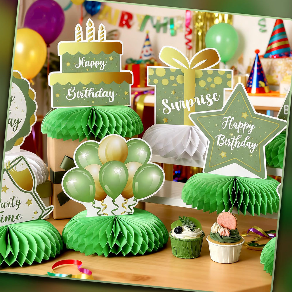 Yexiya sage green star and balloon design enhances table decor
