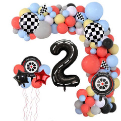 Yexnum 18-inch black star foil balloon for racing theme accents