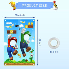 YEZHENSS Mario birthday banner backdrop perfect for vibrant photo spots