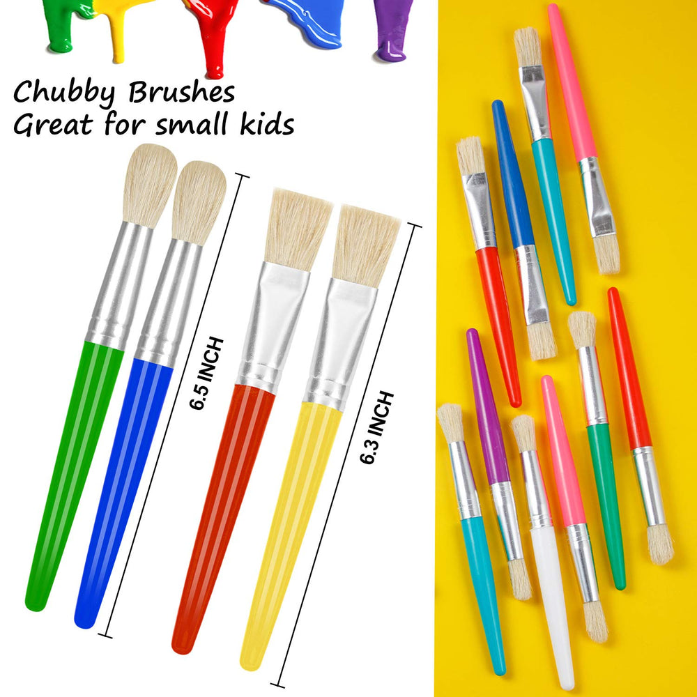 YGAOHF 6.5-inch brushes designed for kids' school projects and crafts.
