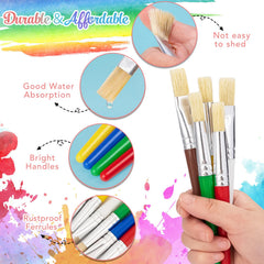 YGAOHF flat brushes featured for versatile washes on crafts and school projects.