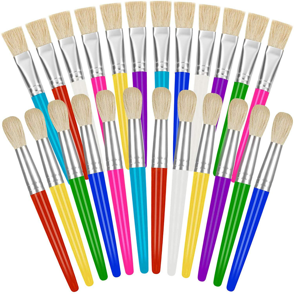 YGAOHF kids paint brush set with round and flat tips for versatile art projects.