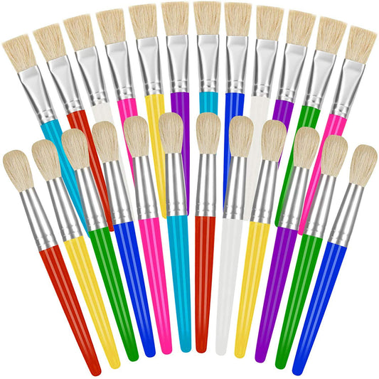 YGAOHF kids paint brush set with round and flat tips for versatile art projects.