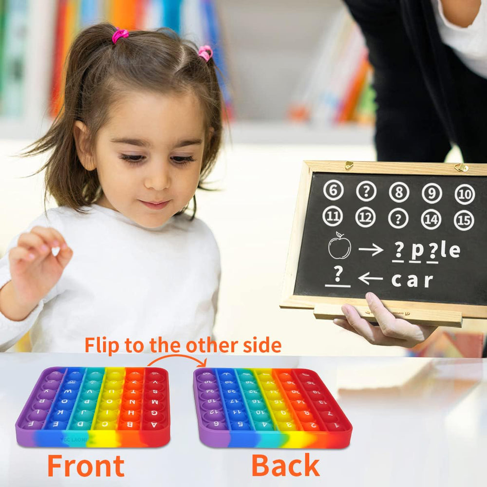YGC LAOMI Learn 26 Letters & Numbers back view showing dual-sided learning surface
