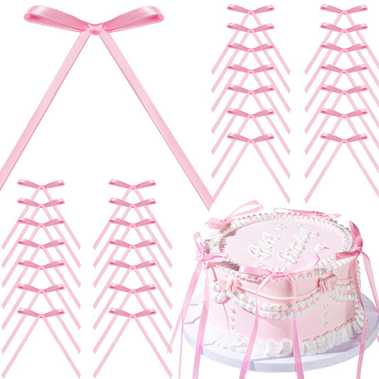 YGDZ pink bows for cake topper add elegant touch to frosted cakes