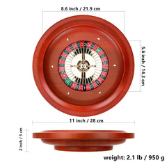 Ygebet wooden roulette wheel spinning, smooth action for easy gameplay.